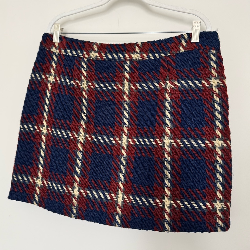 English Factory tweed plaid mini skirt size XL - Picture 2 of 3